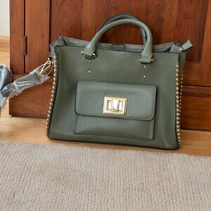 Steve Madden Sage Green Leather Shoulder Hand Bag Purse NWT Retail $108